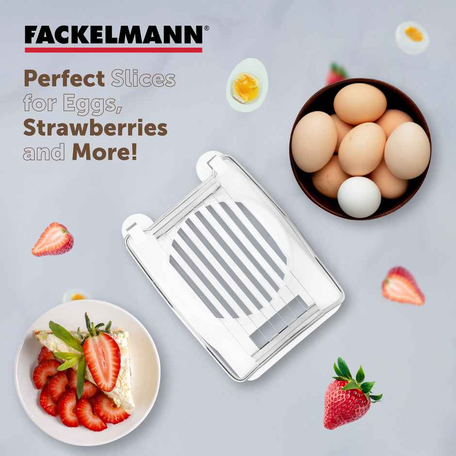 Fackelmann Stainless Steel Blade Egg Slicer | 11 x 7.5 cm Slicing Eggs | Boiled Potatoes