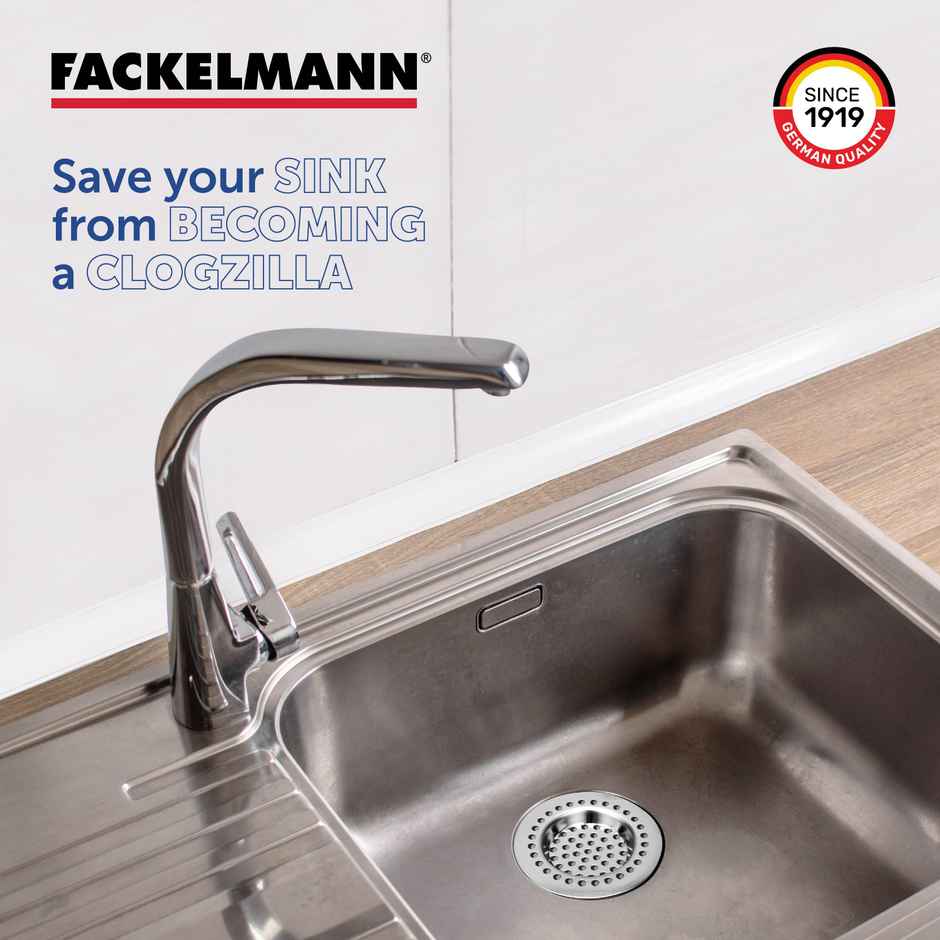 Fackelmann Stainless Steel Sink Strainer, 6.3 Cm | Long-Lasting Construction | Easy To Use & Clean