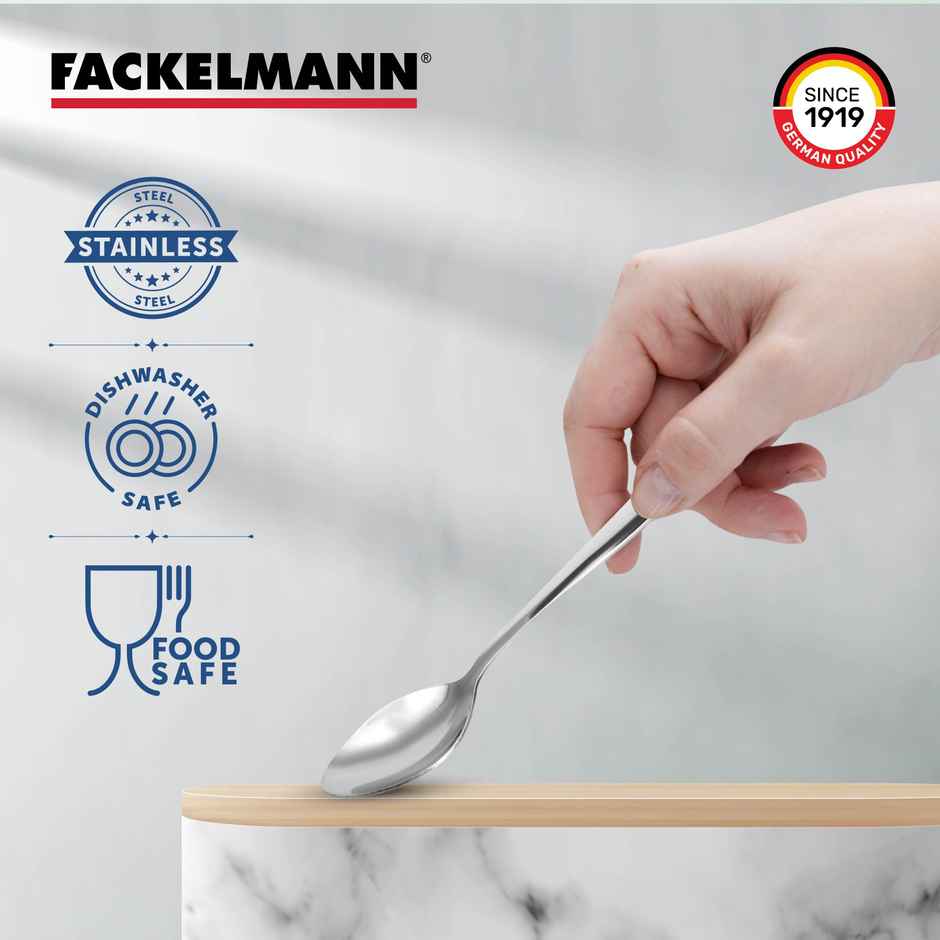 Happy Kitchen Stainless Steel Dessert Regular Spoon | Set Of 6 Durable & Elegant | Easy To Clean