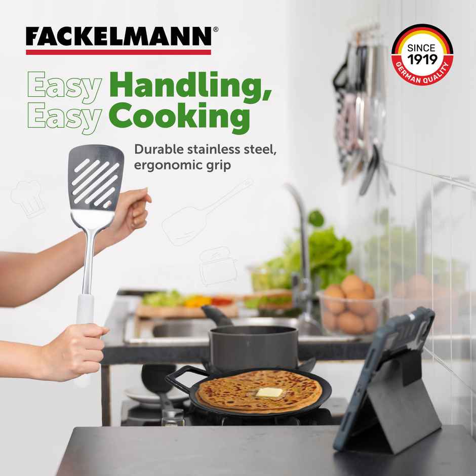 Fackelmann Stainless Steel Arcadalina Slotted Turner, 34.5 Cm