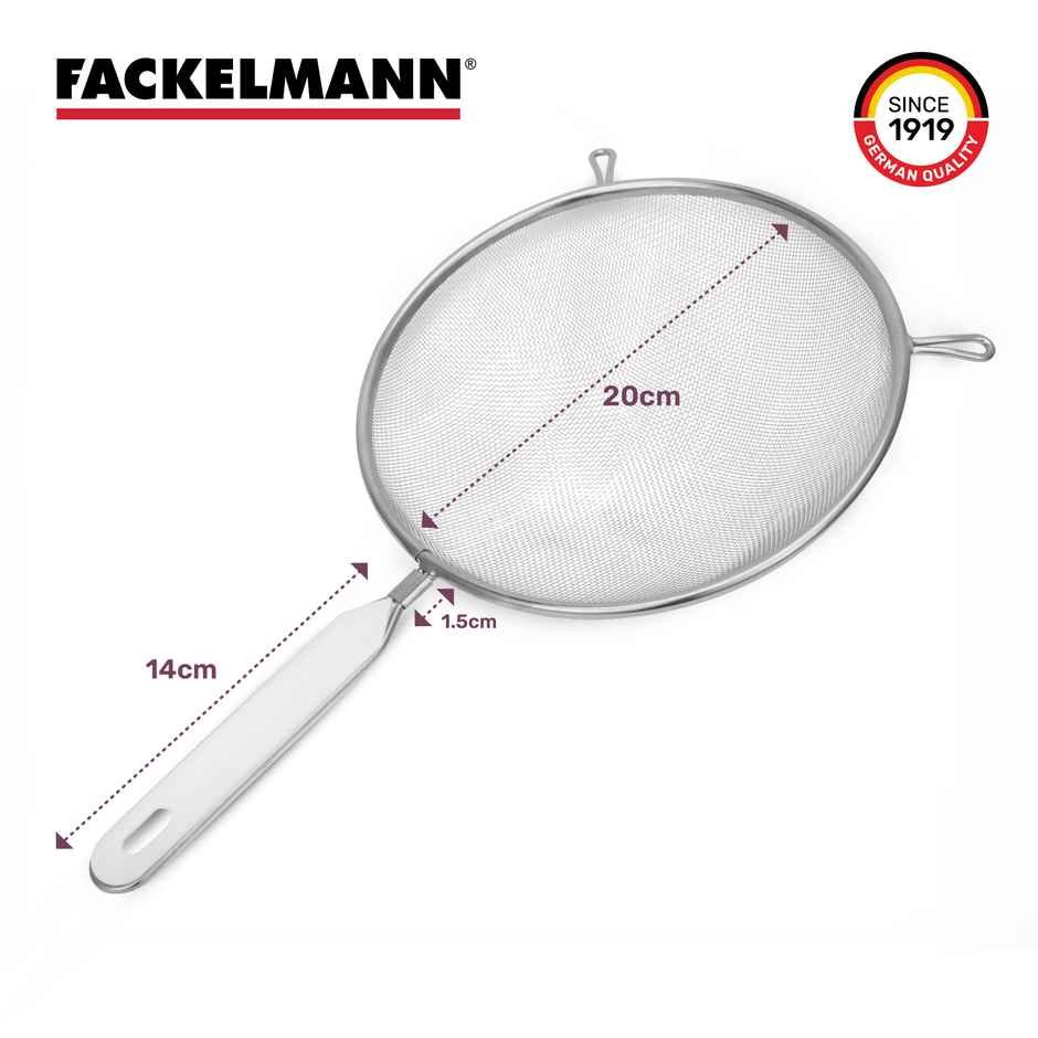 Fackelmann Stainless Steel Strainer, 20 Cm Ideal For Draining Pasta, Blanched Vegetables Strain
