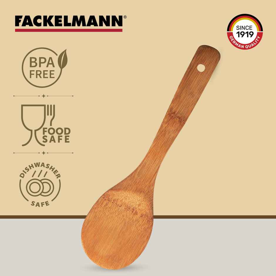 Fackelmann Bamboo Rice Spoon | Ideal For Serving Rice, Curries & Vegetables