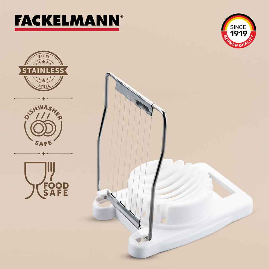 Fackelmann Stainless Steel Blade Egg Slicer | 11 x 7.5 cm Slicing Eggs | Boiled Potatoes