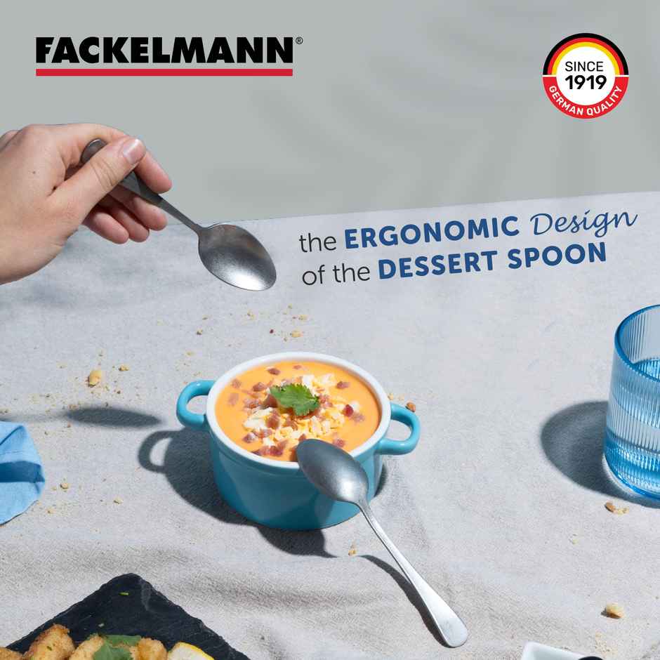 Happy Kitchen Stainless Steel Dessert Regular Spoon | Set Of 6 Durable & Elegant | Easy To Clean