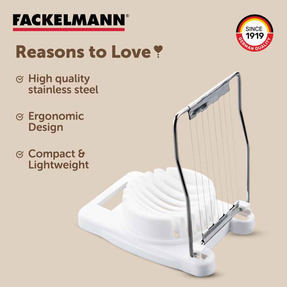 Fackelmann Stainless Steel Blade Egg Slicer | 11 x 7.5 cm Slicing Eggs | Boiled Potatoes