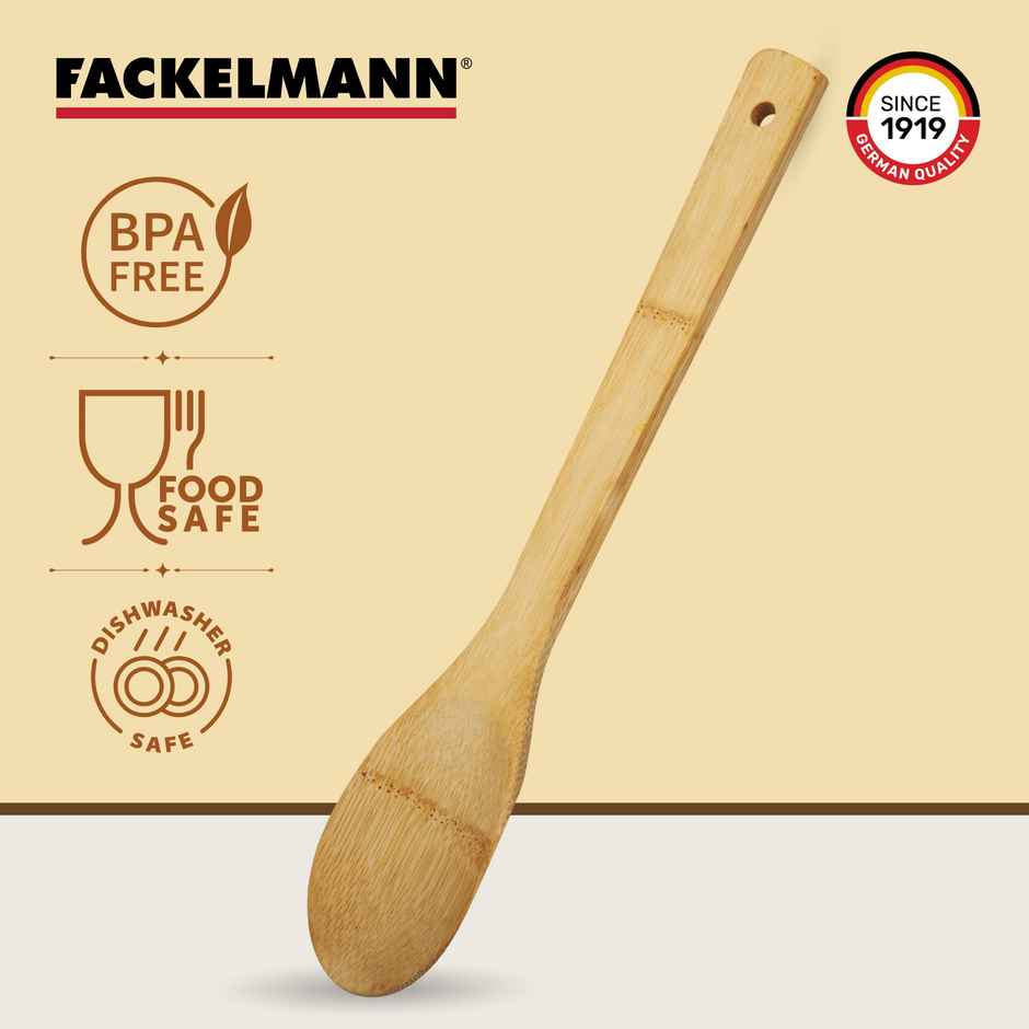 Fackelmann - Solid Turner 30 Cm - High-Quality Bamboo - Wood Brown, Durable, Eco-Friendly
