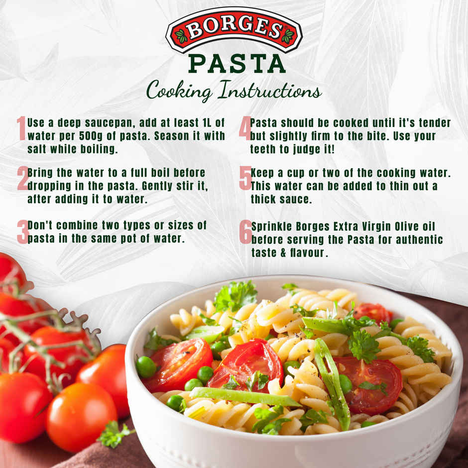 BORGES Whole Durum Wheat Pasta Fusilli