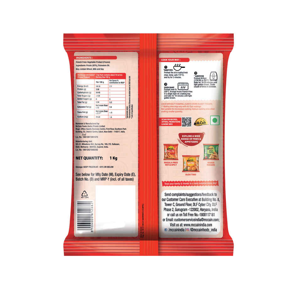 Heinz Tomato Ketchup (450g) & Mccain French Fries (1kg) Combo 