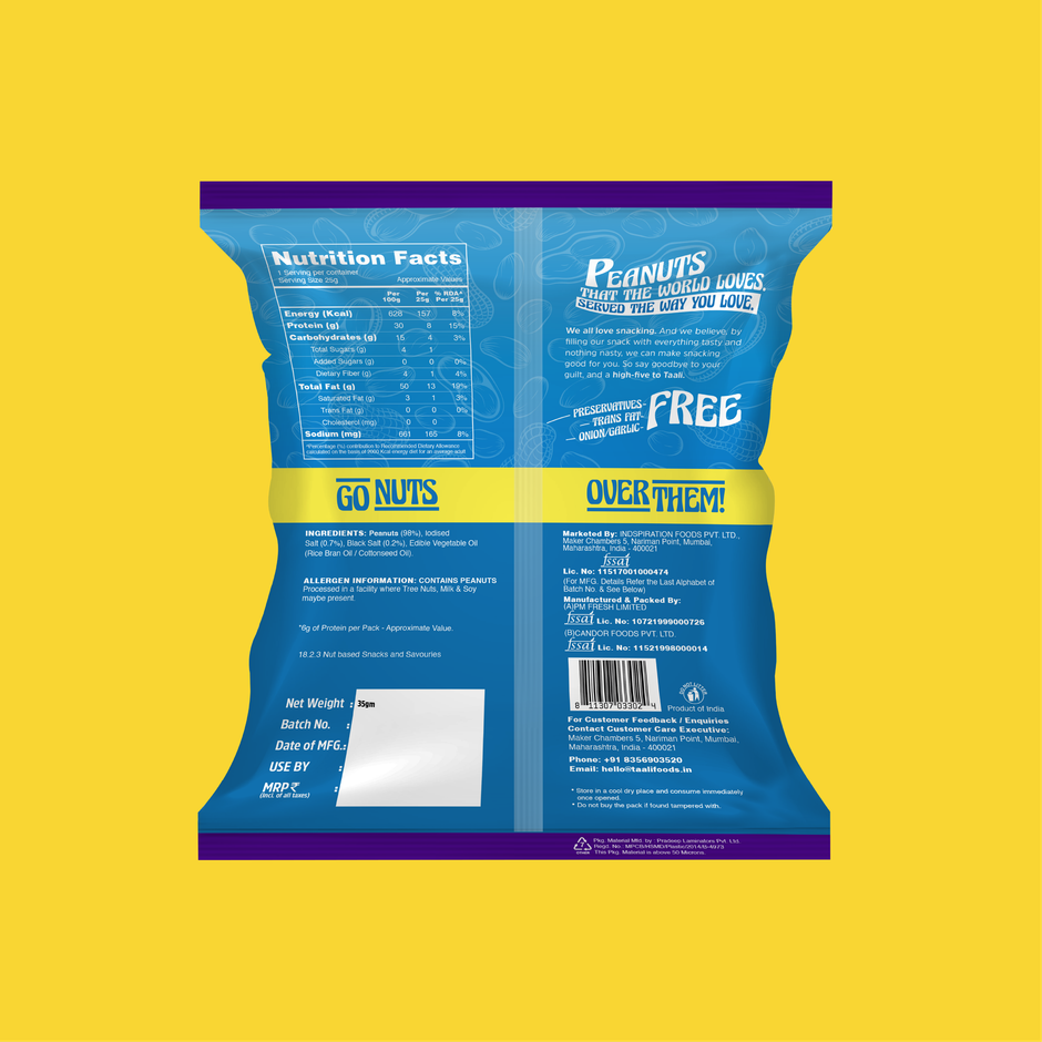 Taali Salted Peanuts, Roasted Peanut, Premium Quality Bharuchi Nuts, Rich in Protein