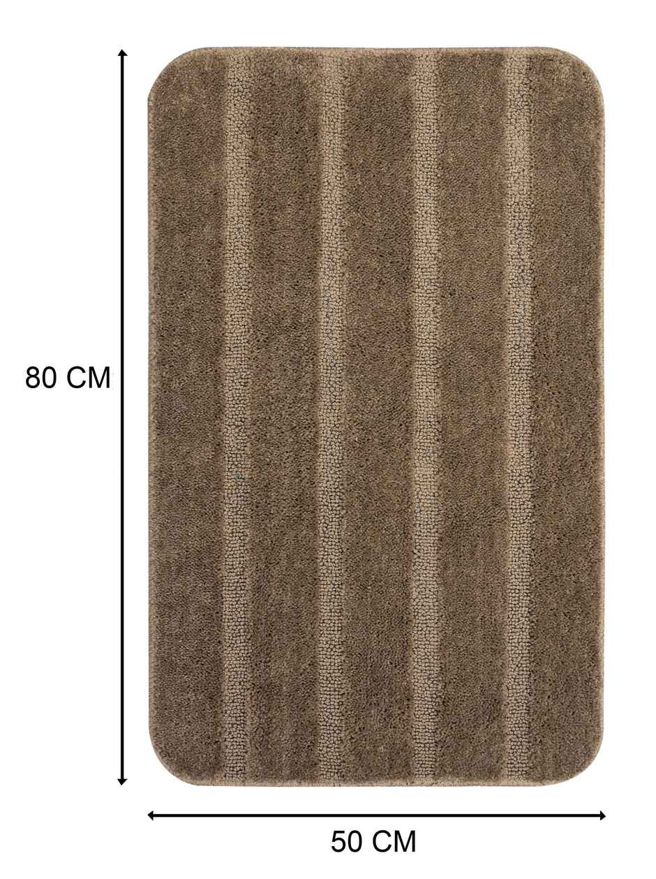 Saral Home Microfiber Anti-Slip Door/Bath Mat | Brown - 50 x 80 cm