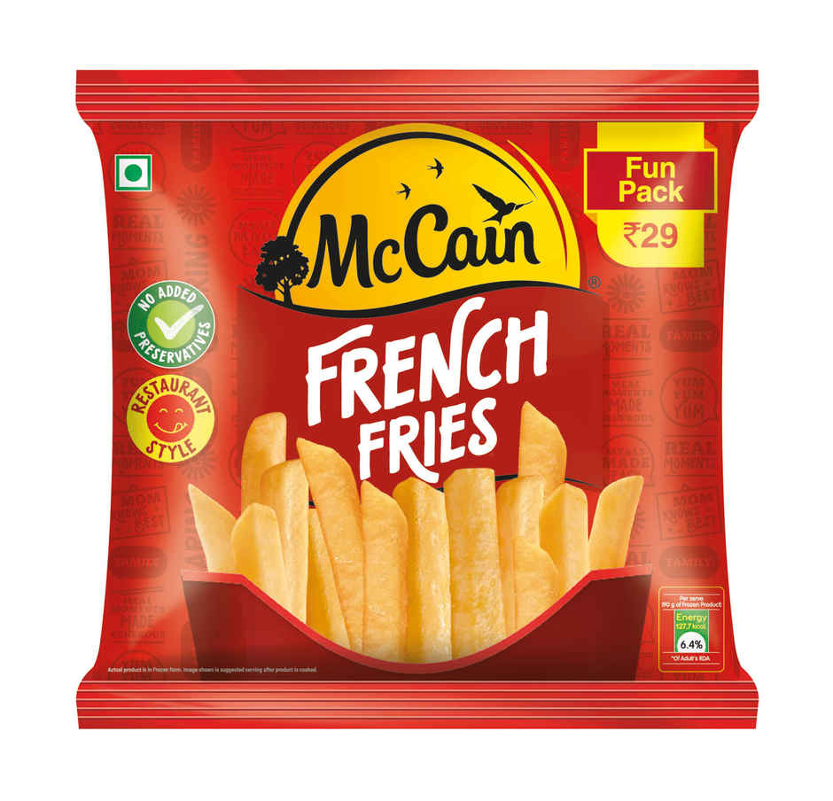 Mccain Veggie Burger Patty | Ready To Cook (360g) & Mccain Fries Fun Pack (90g) Combo