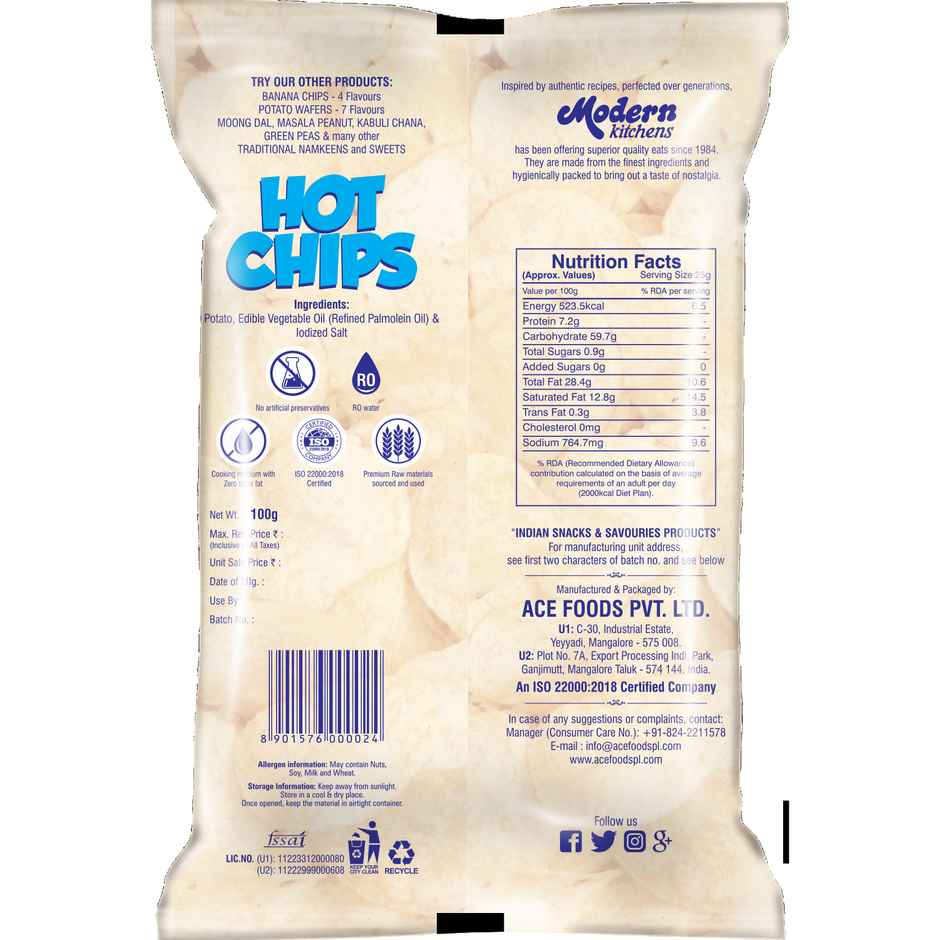 Modern Kitchens Hot Chips Salted | Crispy & Salty