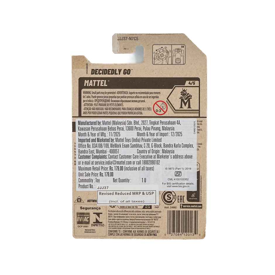 Hot Wheels Worldwide Basic Car HW DECIDEDLY GO Toy Car for Kids and Collectors