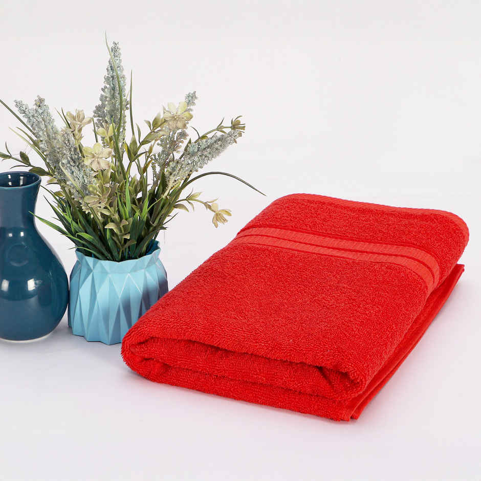 Superspun 100% Cotton- 420 Gsm- Vodre- Single Piece- Bath Sheet- Size:90 x 180 - Red