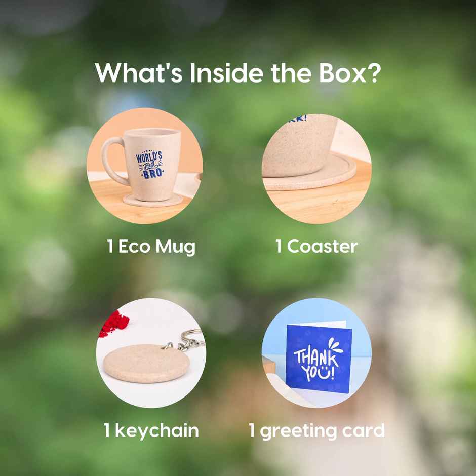 Eha Earth Friendly for Best Brother|Printed Mug Made - Rice Husk Biocomposite |Sand Castle - 300 ml