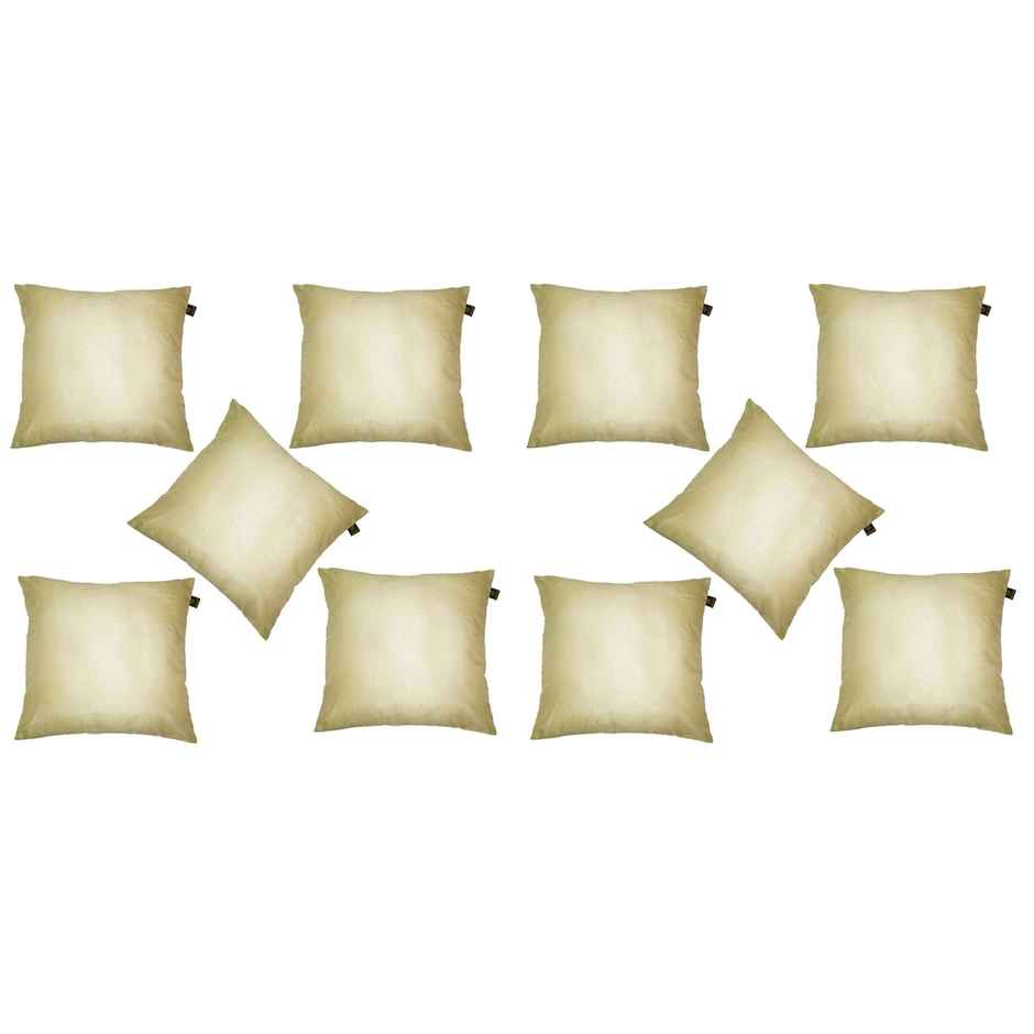 Lushomes Faux Silk Cushion Covers - Cream | 12 x 12 inch | 10 pcs