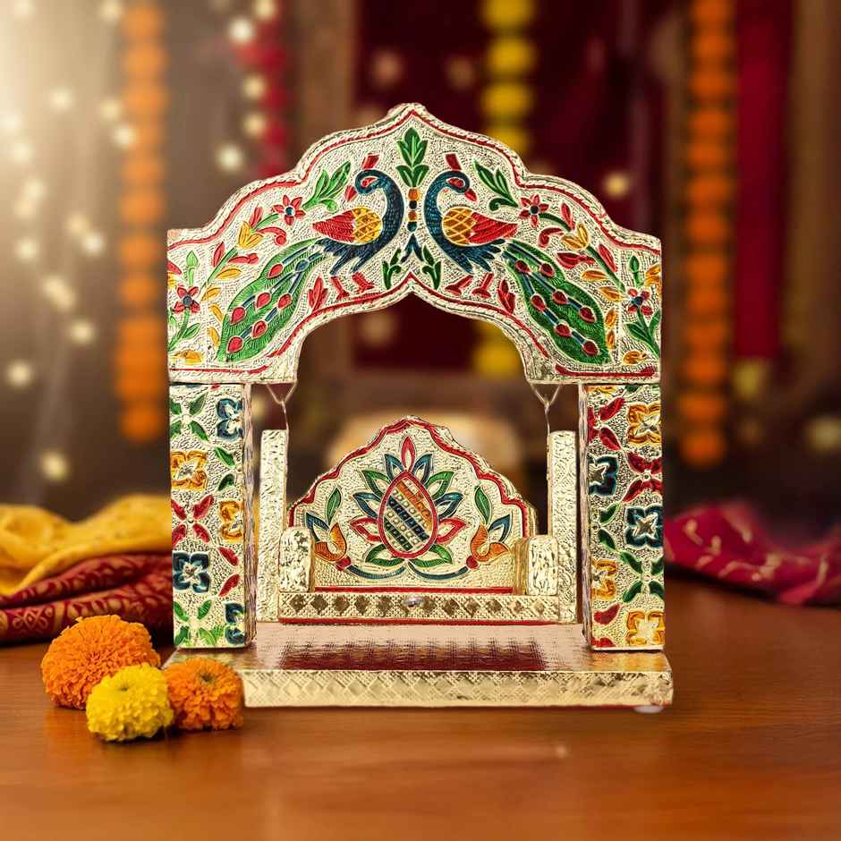 Peacock Aluminium Jhula for Laddu Gopal | Krishna Janmashtami Special