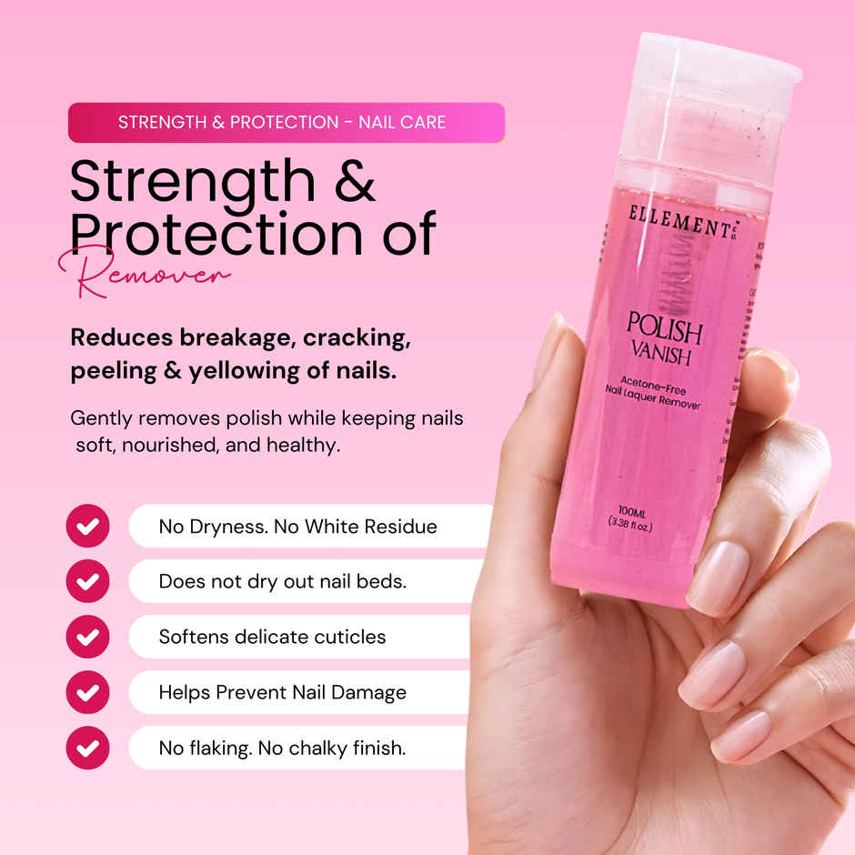 Ellement Co. Nail Polish Remover | Quick & Gentle Removal | Clean Nails in Seconds