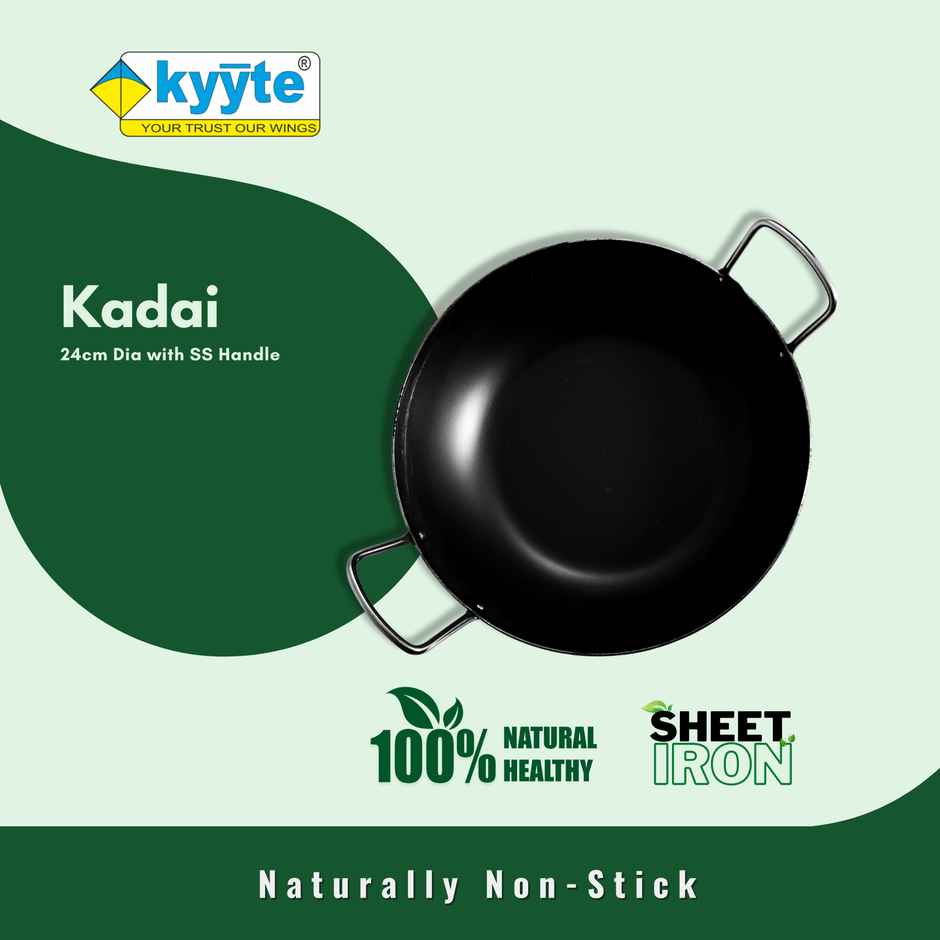 Kyyte Ironium Alloy Kadai 24 Cm With Ss Handle