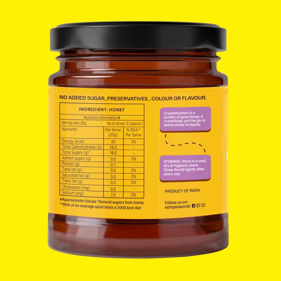 Eatopia Kids Honey | Little Bee | Ayurvedic Immunity Booster | Natural Pure | No Added Sugar