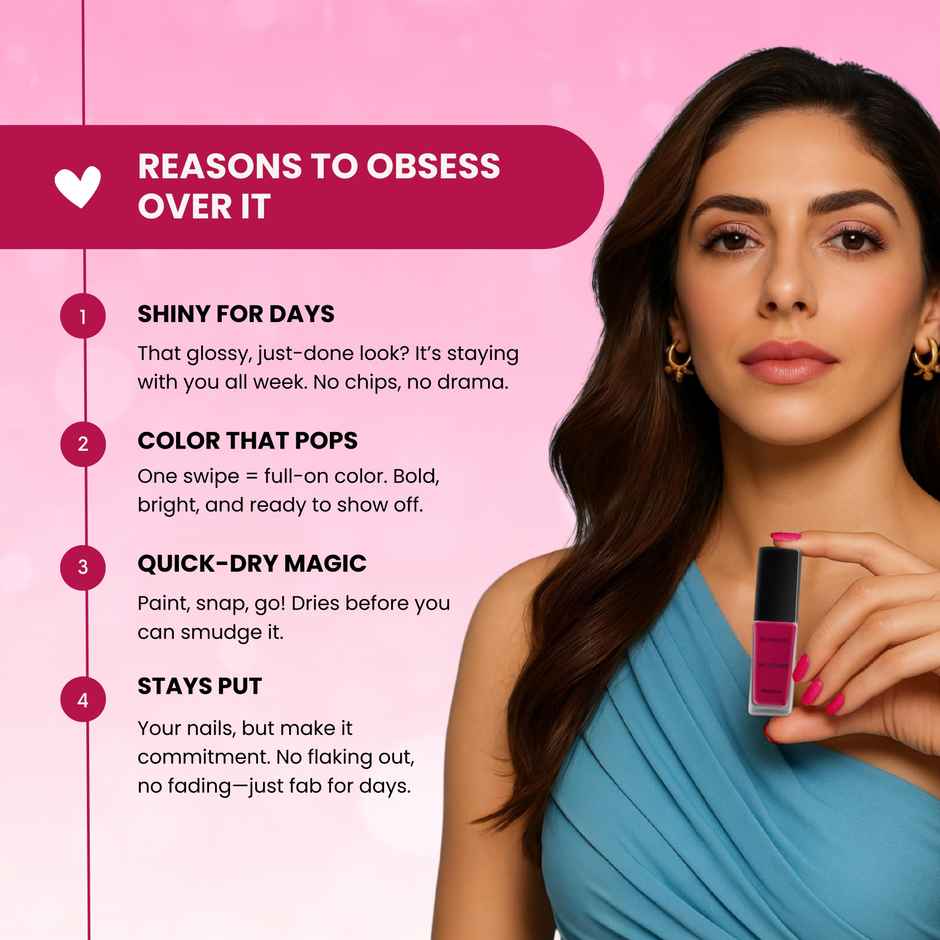 Ellement Co. Nail Polish Berry Blush | Trendy Soft Pink Shade | Glossy Finish | Quick Dry