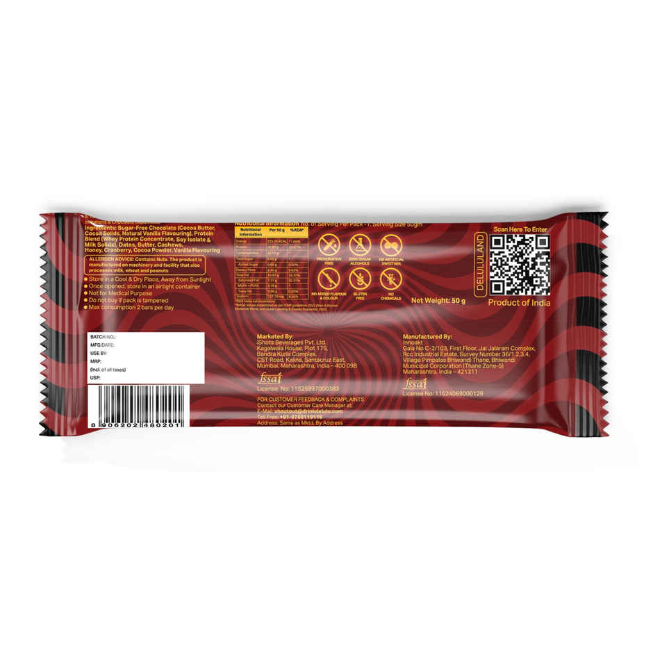 Delufling 13G Protein Bar (Dark Choco Cranberry)