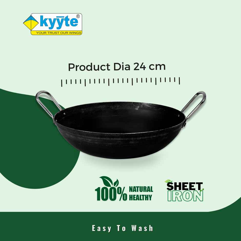 Kyyte Ironium Alloy Kadai 24 Cm With Ss Handle