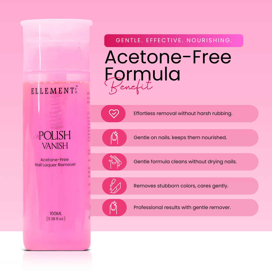 Ellement Co. Nail Polish Remover | Quick & Gentle Removal | Clean Nails in Seconds