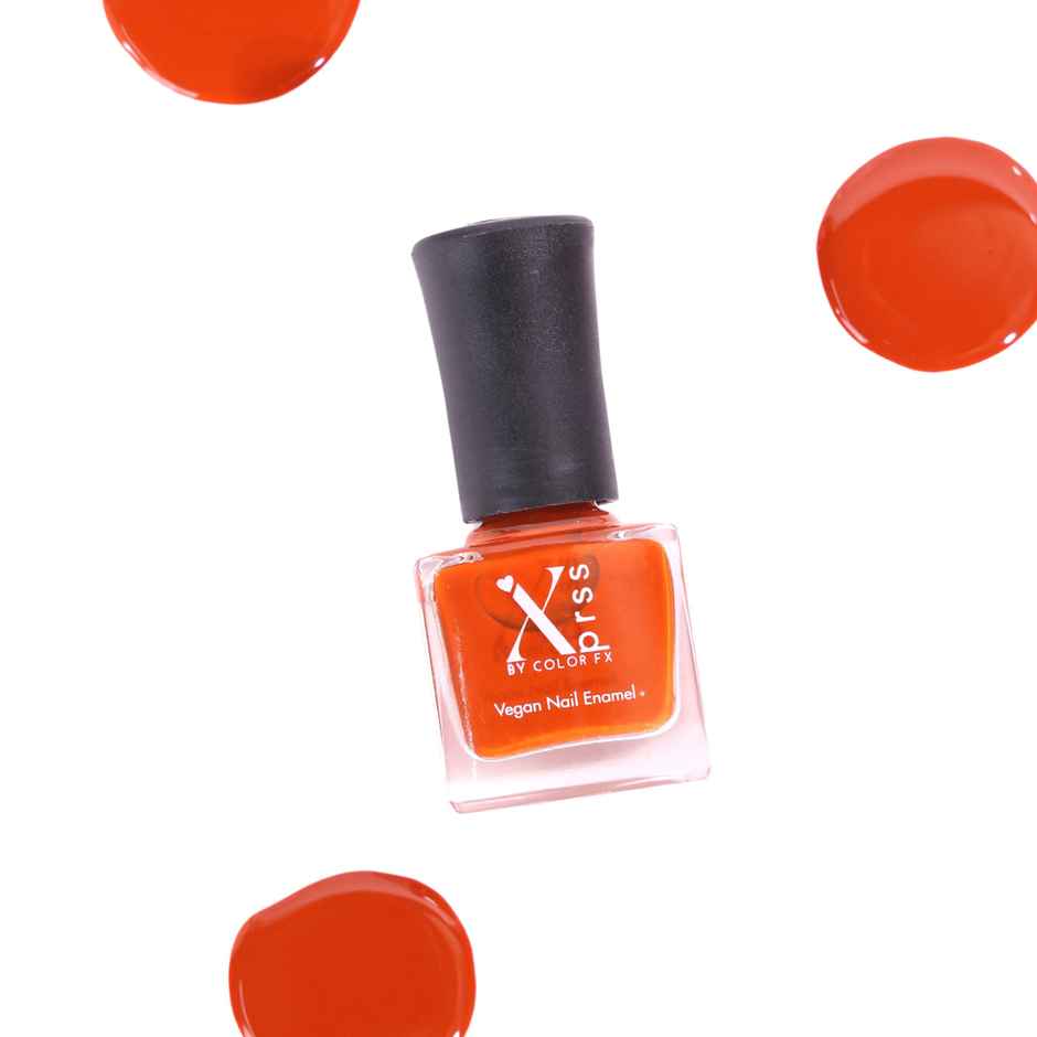Color Fx Xprss Rust Orange Glossy Nail Polish, Long Lasting Nail Paint, 305