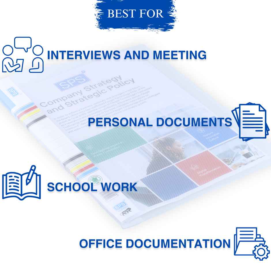 SPS Transparent A4 Report File | Clear Plastic Document Holder | School & Office Paper Storage