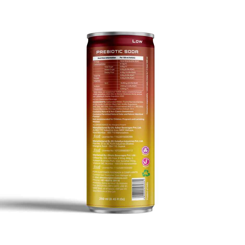 Delulu Floripop Moringa Jeera Prebiotic Soda | Zero Sugar