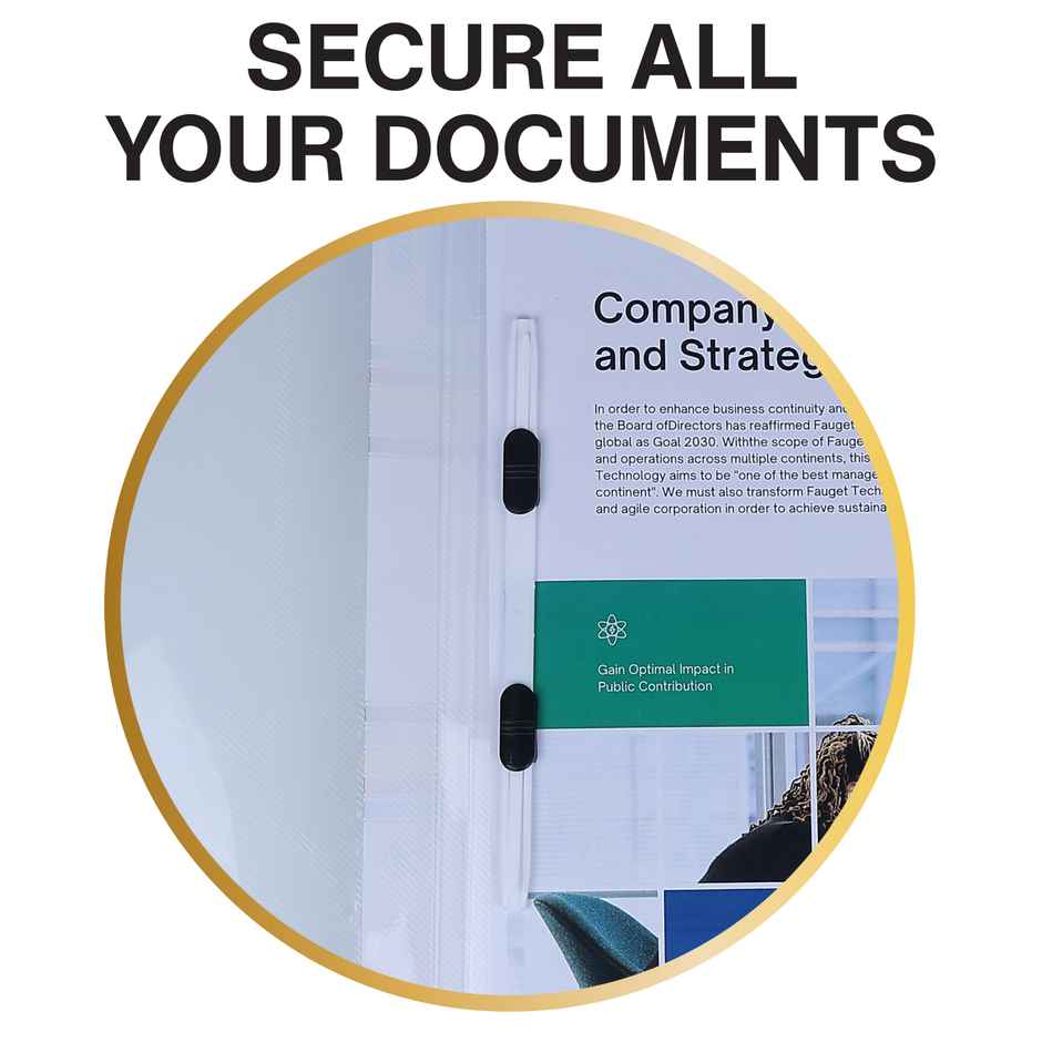 SPS Transparent A4 Report File | Clear Plastic Document Holder | School & Office Paper Storage