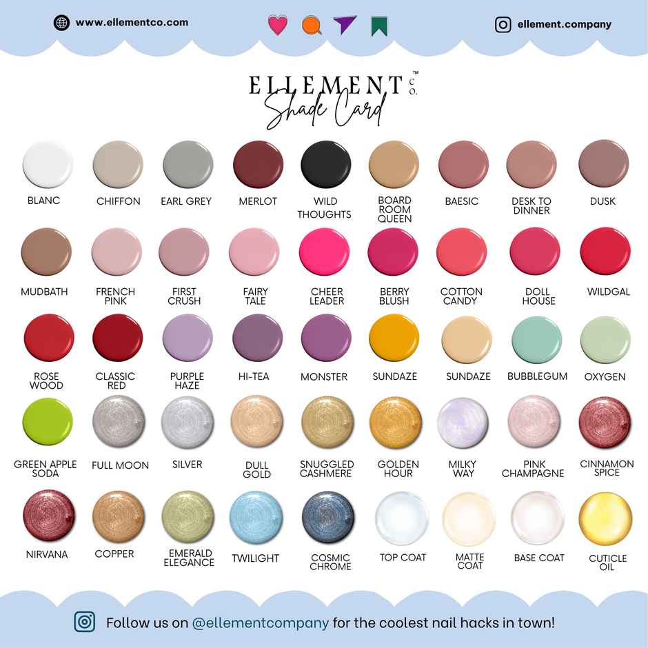 Ellement Co. Nail Polish Basic | Everyday Office-Friendly Shade | Glossy Finish | Quick Dry