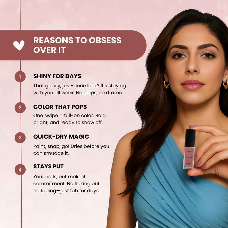 Ellement Co. Nail Polish Basic | Everyday Office-Friendly Shade | Glossy Finish | Quick Dry