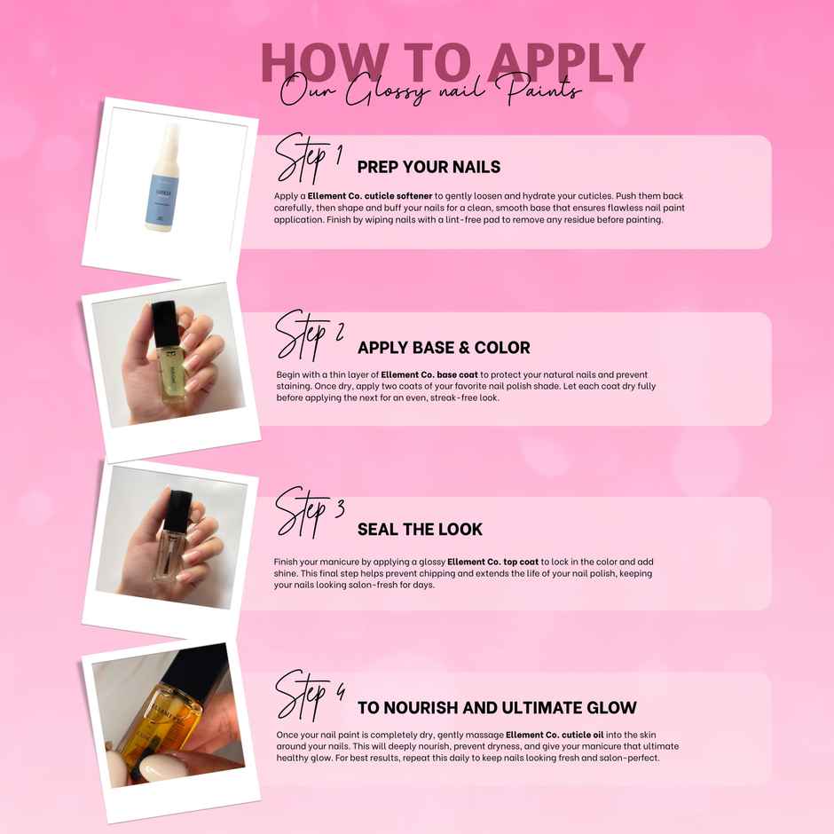 Ellement Co. Nail Polish Berry Blush | Trendy Soft Pink Shade | Glossy Finish | Quick Dry