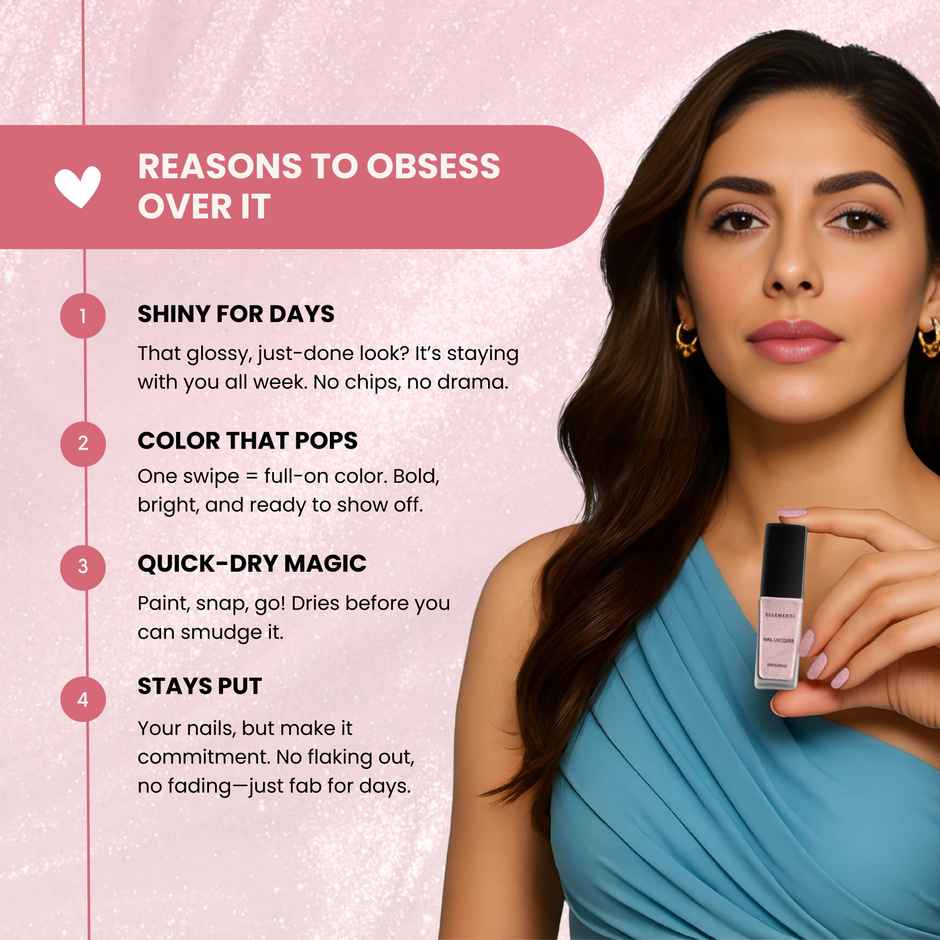 Ellement Co. Nail Polish Pink Champagne | Glossy Party Shade | Quick Dry | Long-Lasting Shine