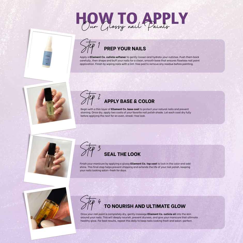 Ellement Co. Nail Polish Milky Way | Shimmer Glossy Shade | Quick Dry | Long-Lasting Shine