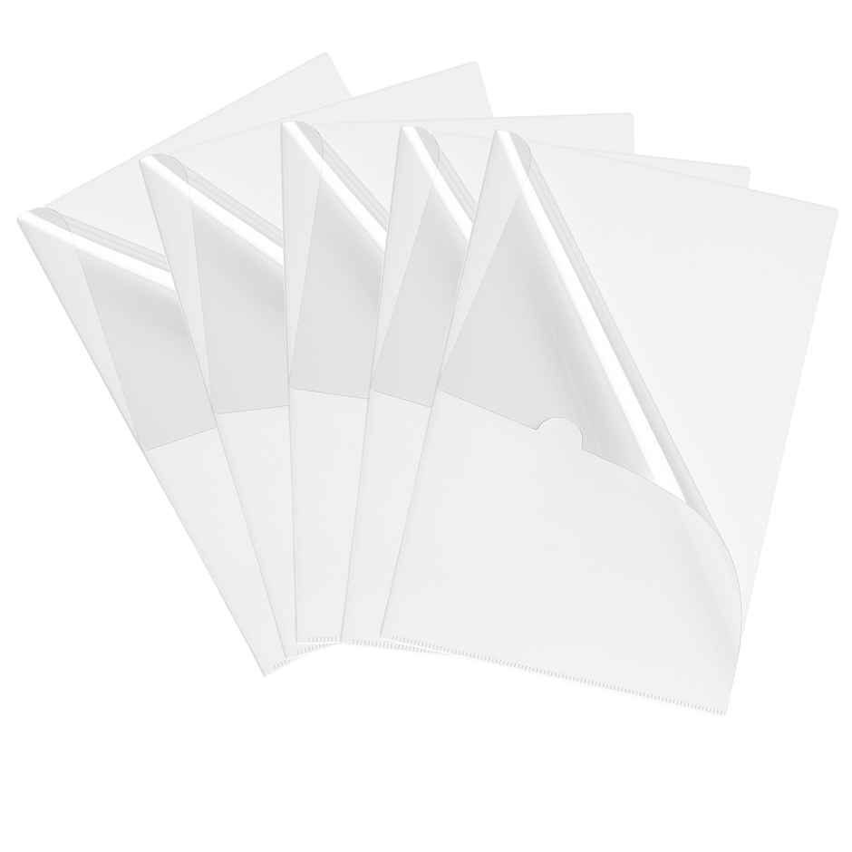 SPS A4 Transparent L Folder | Multicolored | File Sleeves | School & Office Paper Storage