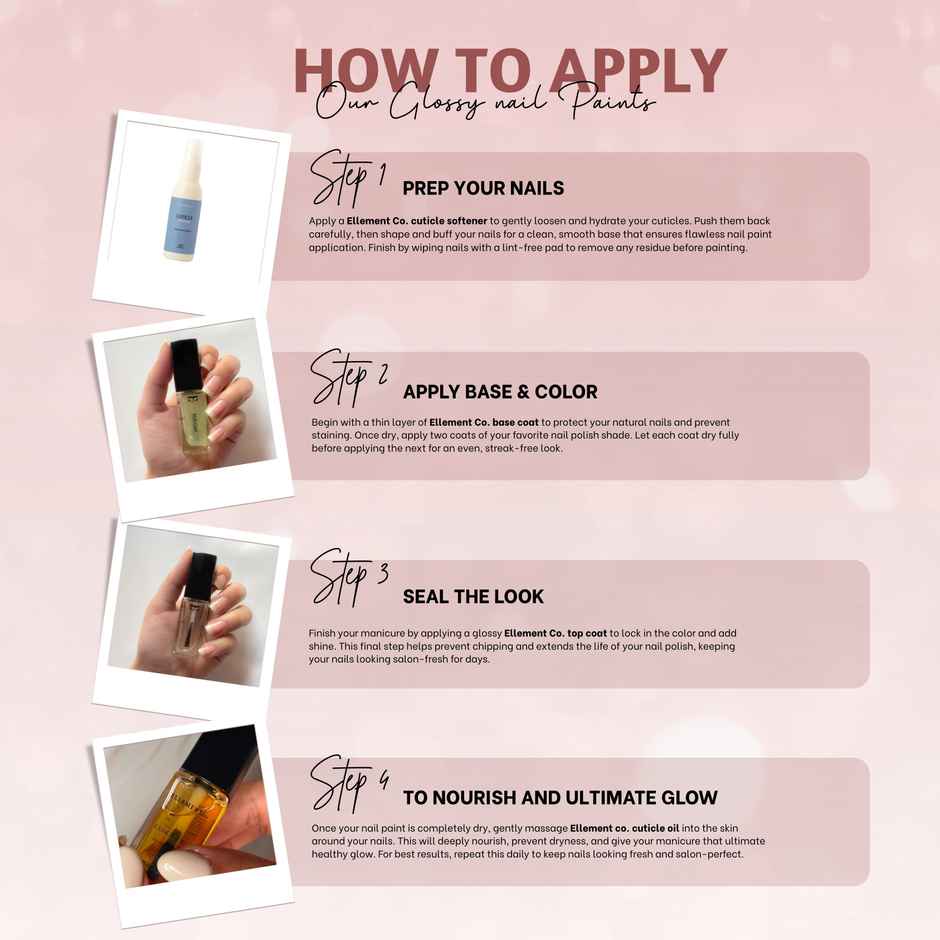 Ellement Co. Nail Polish Basic | Everyday Office-Friendly Shade | Glossy Finish | Quick Dry