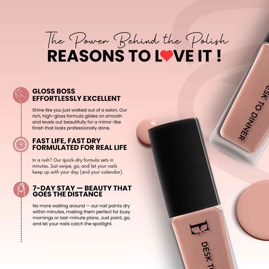 Ellement Co. Nail Polish Desk to Dinner | Office-Friendly Everyday Shade | Glossy Finish