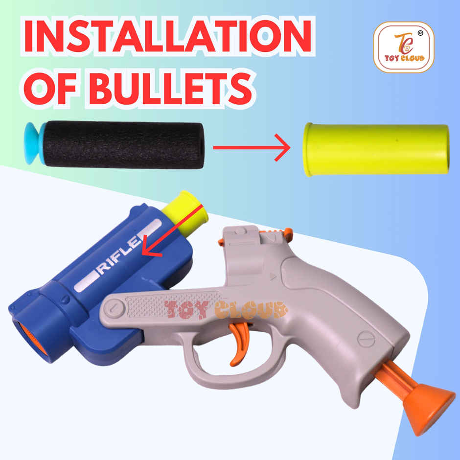 Toy Cloud Soft Foam Darts Bullet Rifle Toy Gun for Kids with 3 Foam Darts And 3 Bullet Shells