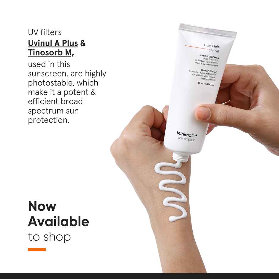 Minimalist Light Fluid Sunscreen SPF 50 for Oily Skin | In-vivo tested