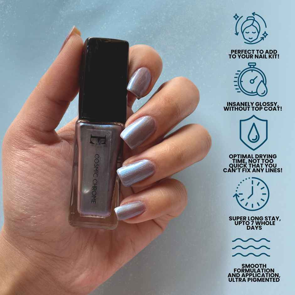 Ellement Co. Vegan Nail Lacquer Cosmic Chrome | Metallic Glam Shade | Long-Lasting Shine