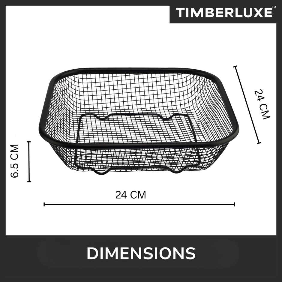 Timberluxe Square Basket | Black - M
