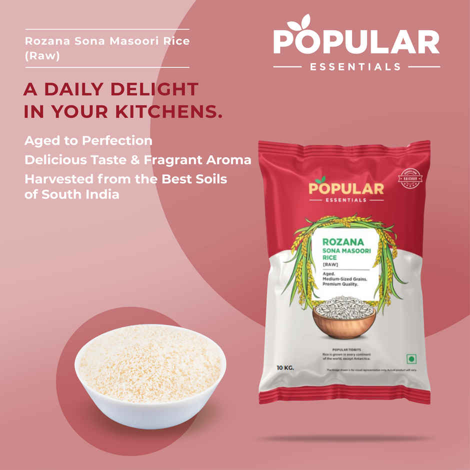 Popular Essentials Rozana Sona Masuri Raw Rice