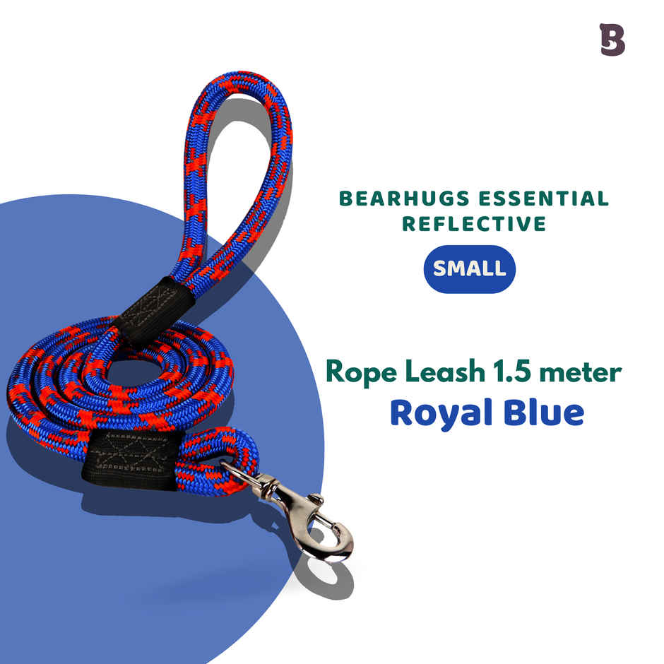Bearhugs Essential Reflective Rope Leash (Royal Blue) (Small)