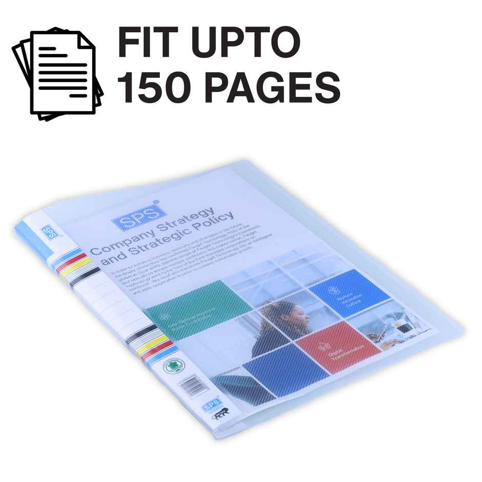 SPS Transparent A4 Report File | Clear Plastic Document Holder | School & Office Paper Storage