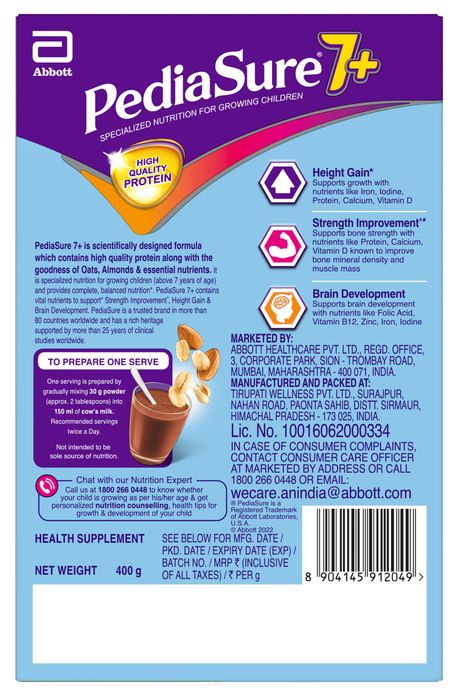 PediaSure Chocolate Drink Mix | For 7+ years Kids