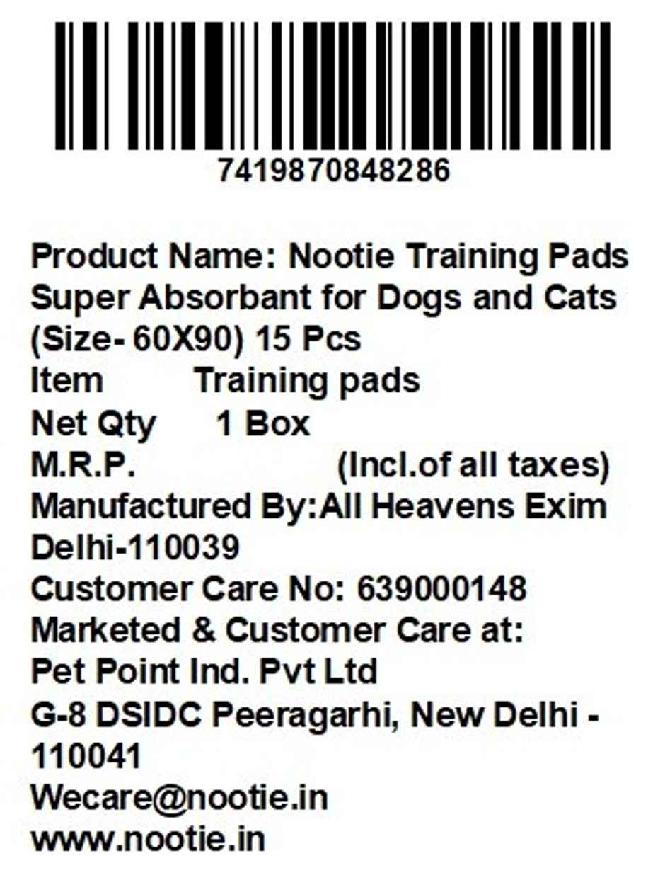 Nootie Super Absorbent Leak-Proof Puppy & Dog Training Pads | 60x90 cm