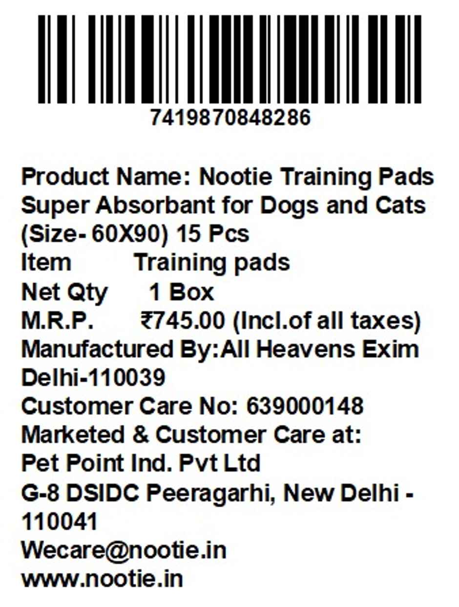 Nootie Super Absorbent Leak-Proof Puppy & Dog Training Pads | 60x90 cm